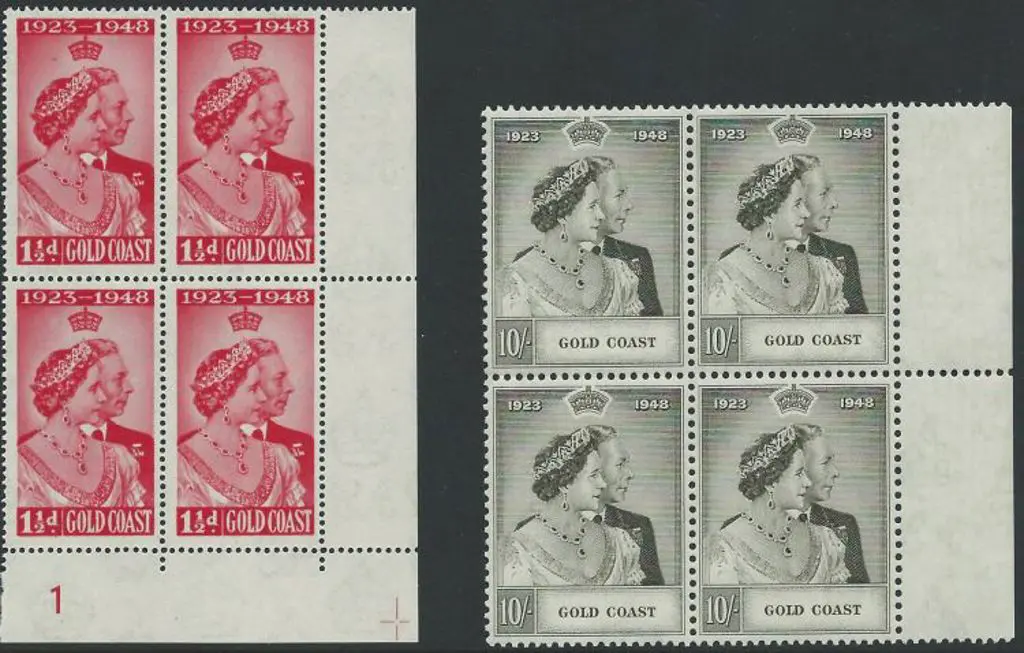 Gold Coast 1948 Royal Silver Wedding pair in fresh ... Image 1++
