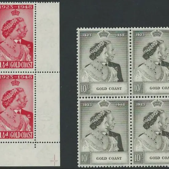 Gold Coast 1948 Royal Silver Wedding pair in fresh ...