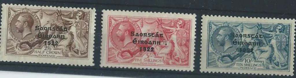 Ireland 1927 2/6d, 5/- & 10/- Seahorses with  ... Image 1++