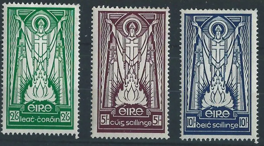 Ireland 1937 2/6d, 5/- & 10/- St Patrick set with ... Image 1++