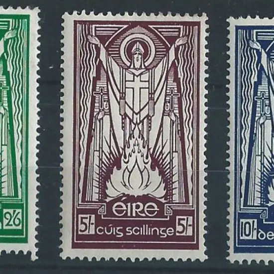 Ireland 1937 2/6d, 5/- & 10/- St Patrick set with ...