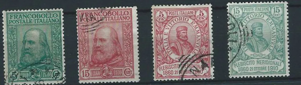 Italy 1910 Plebiscite issues used with Naples & ... Image 1++