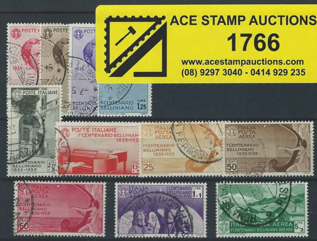 Italy 1935 Bellini set of 11 postally used. SG ... Image 1++