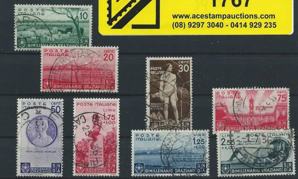 Italy 1936 Horace Bimillenary "postage" set of 8 ... Image 1++