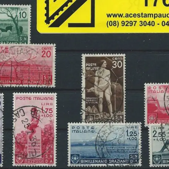 Italy 1936 Horace Bimillenary "postage" set of 8 ...
