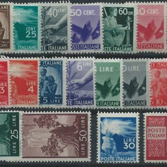 Italy 1945/48 Pictorial defins set of 23 to 100 ...