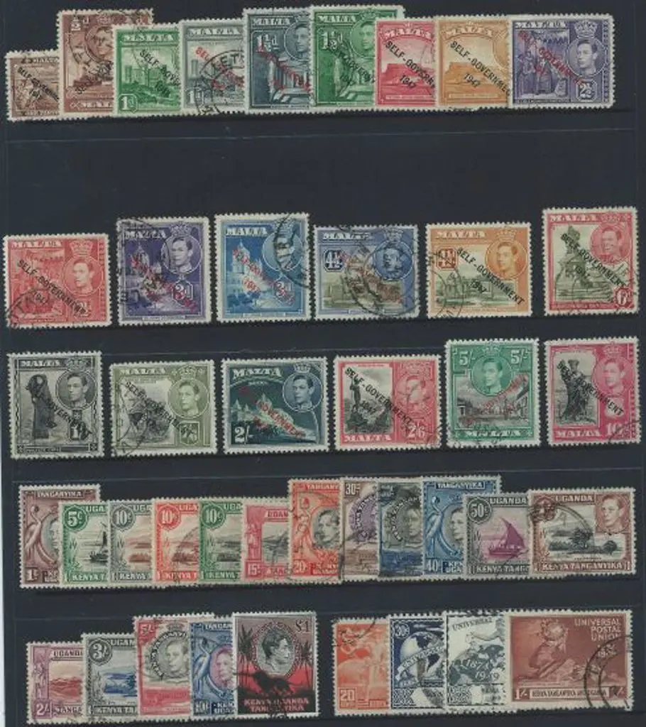 Malta 1948/53 KGVI ovpts to 10/- used (Cat. £35) ... Image 1++