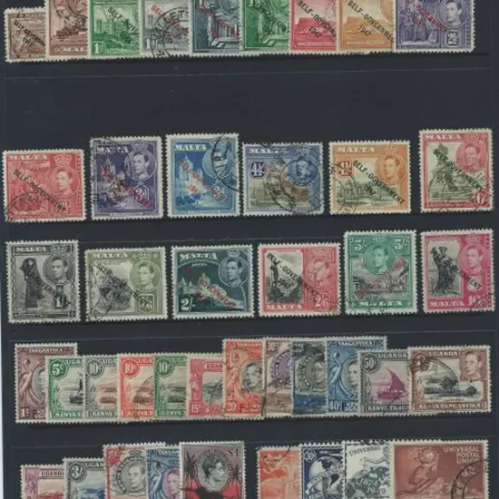Malta 1948/53 KGVI ovpts to 10/- used (Cat. £35) ...