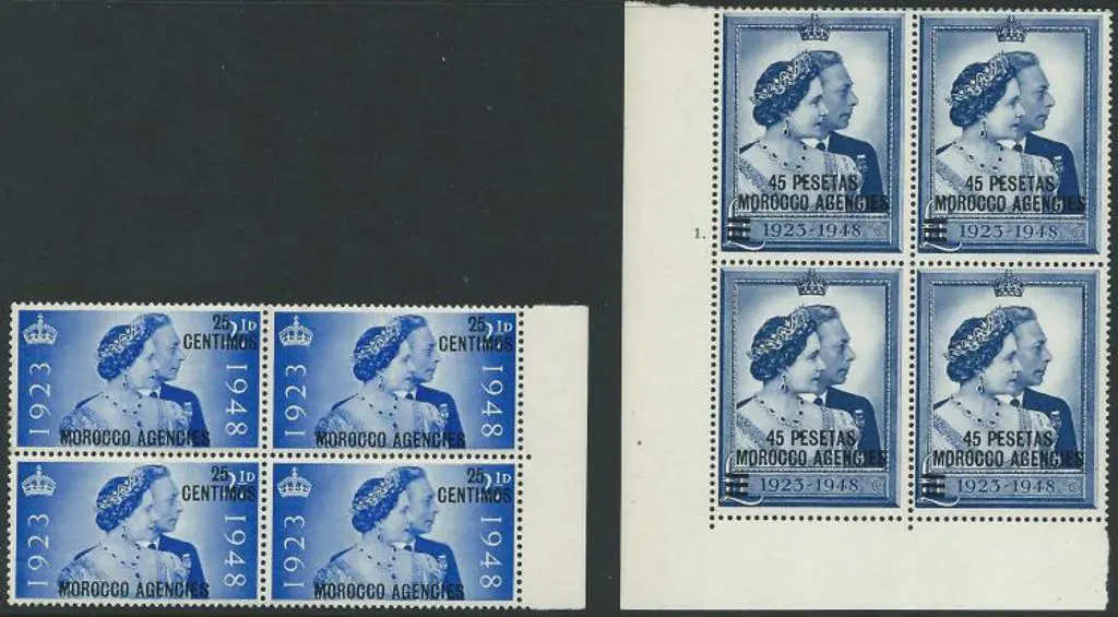Morocco Agencies 1948 Royal Silver Wedding pair in ... Image 1++