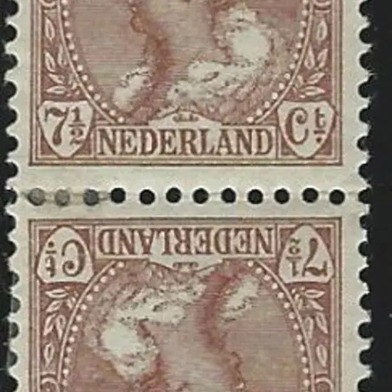 Netherlands 1924 7½¢ brown tete-beche pair MLH. SG ...