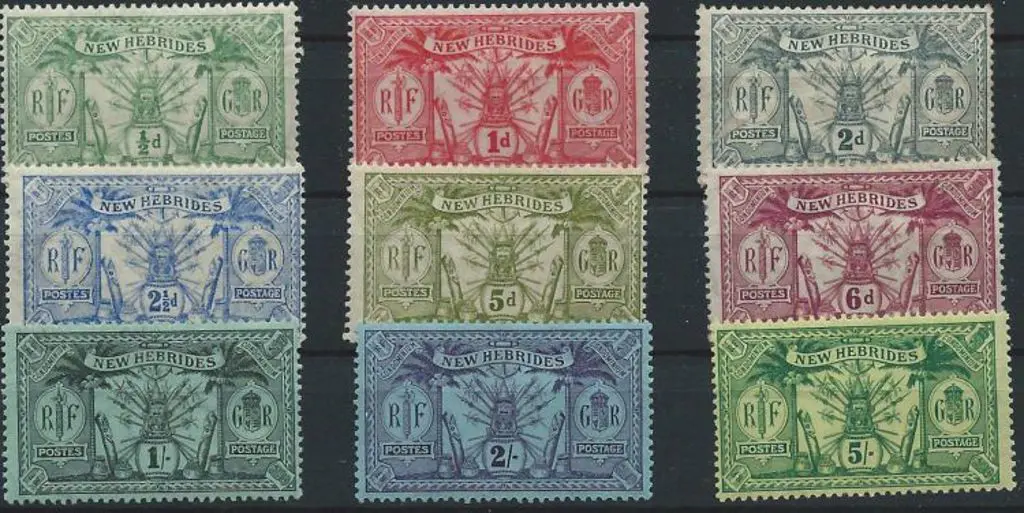 New Hebrides 1911 complete Weapons & Idols set of ... Image 1++