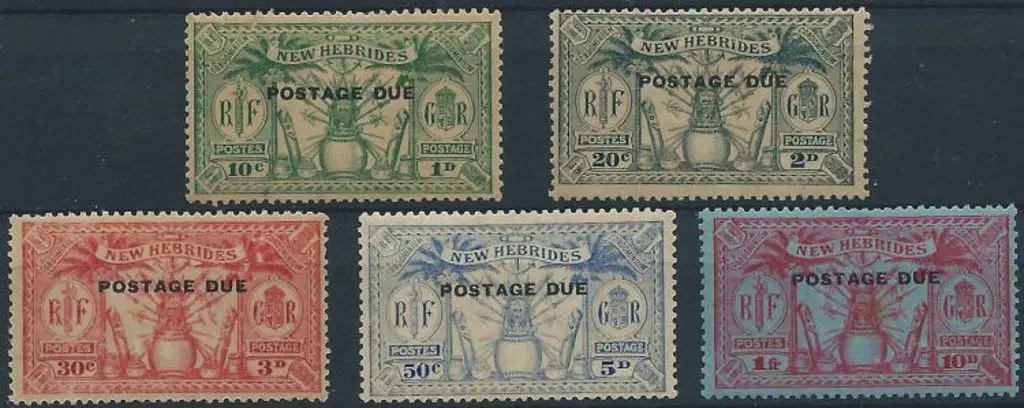 New Hebrides 1925 Postage Dues MUH but some ... Image 1++