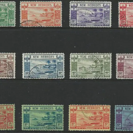 New Hebrides 1938 Defins set of 12 to 10f. F/U ...