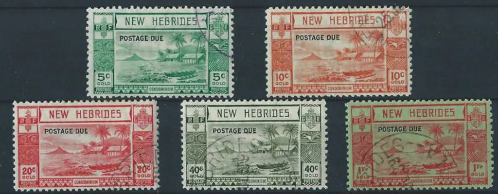 New Hebrides 1938 Postage Dues set of 5 very fine ... Image 1++