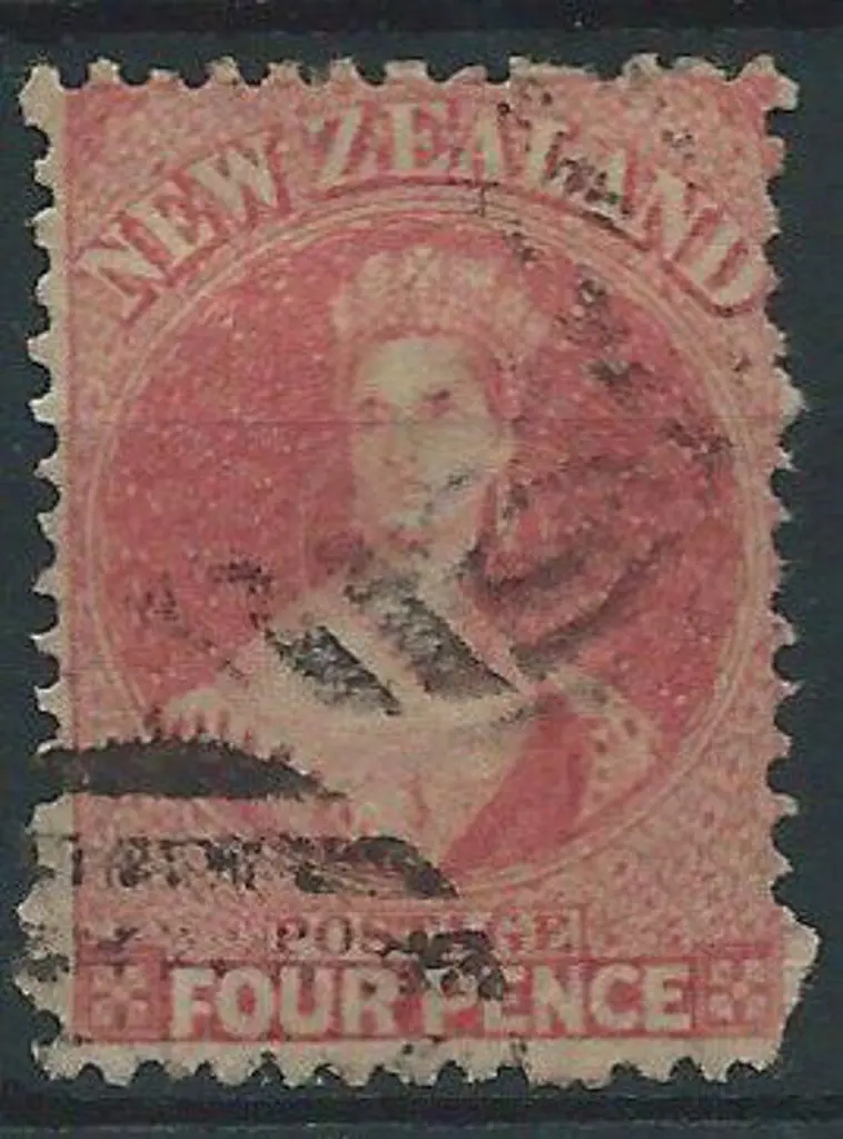New Zealand 1864/71 4d deep rose. F/U example with ... Image 1++