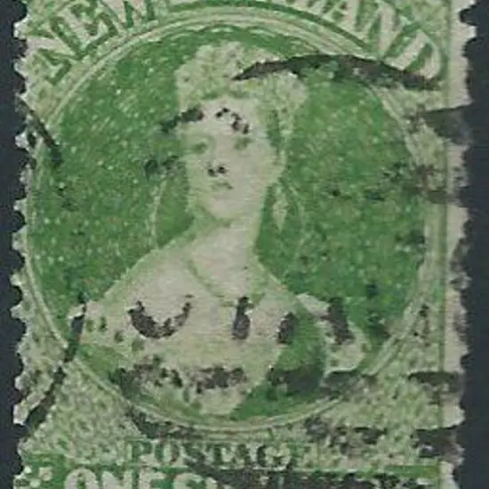 New Zealand 1864/71 1/- yellow green perf. 12½. ...