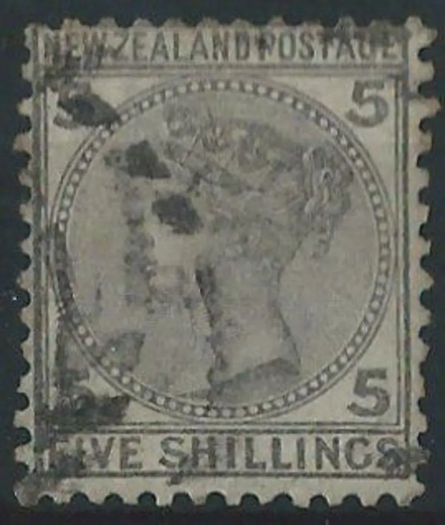 New Zealand 1878 5/- grey (tinge of violet). Well ... Image 1++