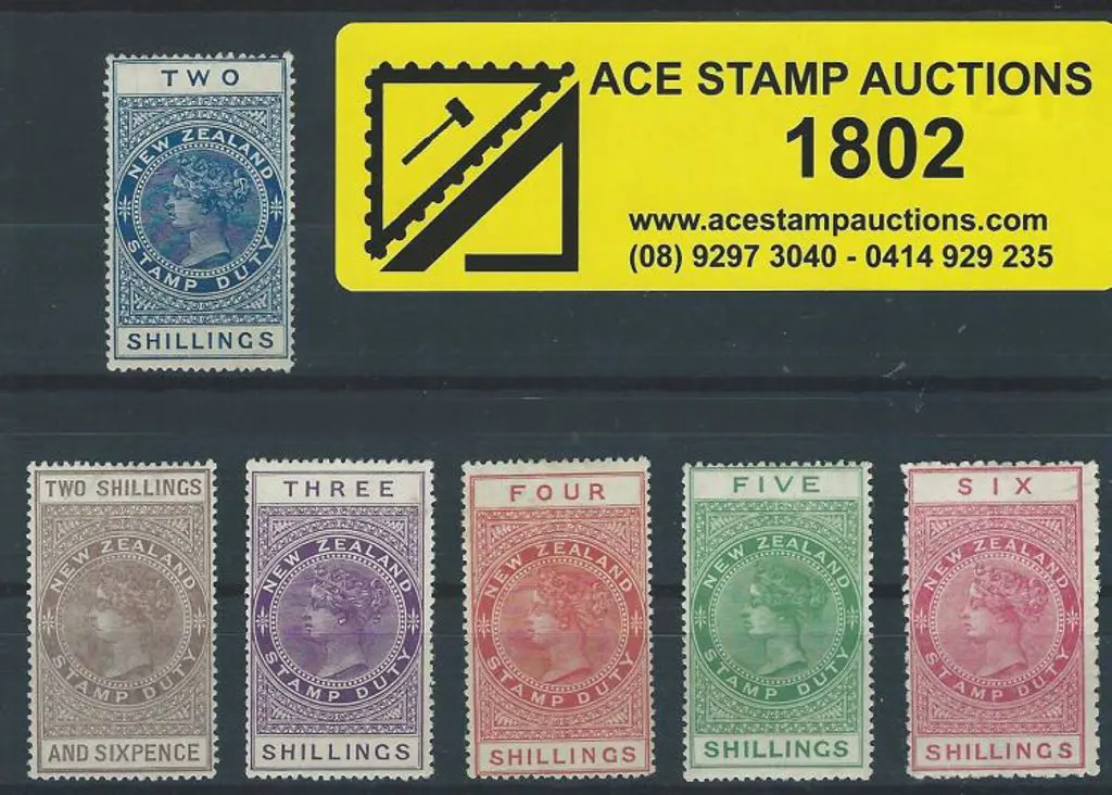 New Zealand 1882/1913 Postal Fiscal MLH group ... Image 1++