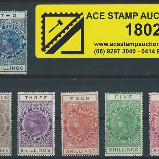 New Zealand 1882/1913 Postal Fiscal MLH group ...