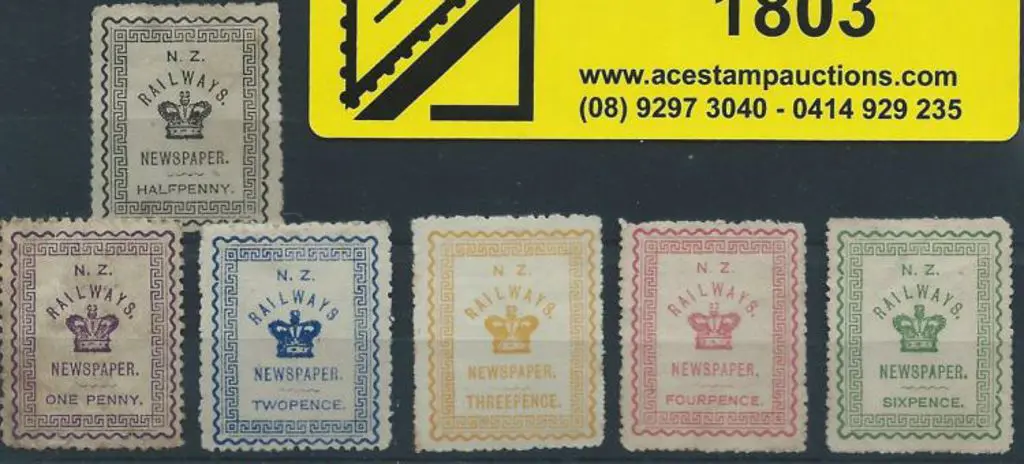 New Zealand 1890 Railway Newspapers set (excl 3d ... Image 1++