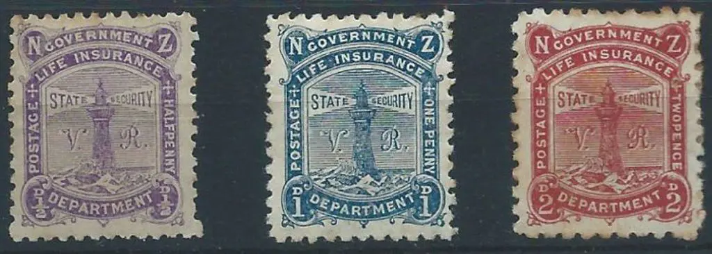 New Zealand 1891/98 ½d & 1d Govt Life Insurance, ... Image 1++