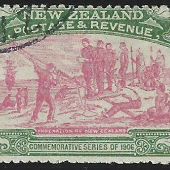 New Zealand 1906 6d pink & olive green ...