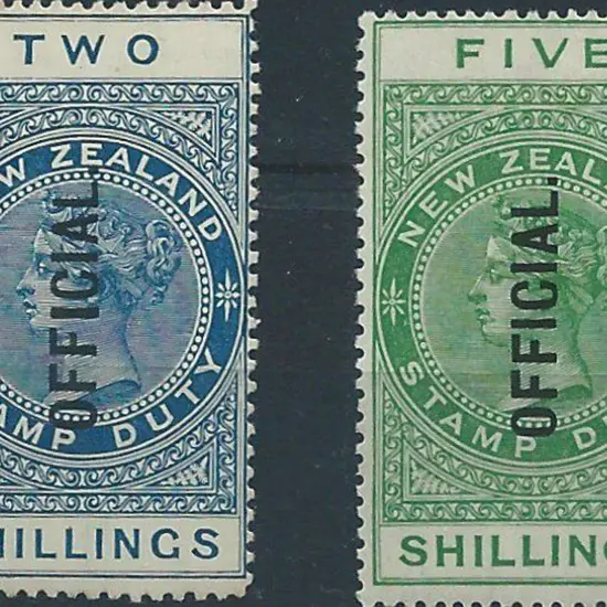 New Zealand 1913/25 2/- & 5/- QV Postal Fiscals ...