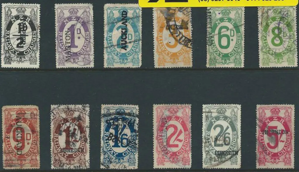 New Zealand 1925 NZR Railway Charges set of 12 ... Image 1++