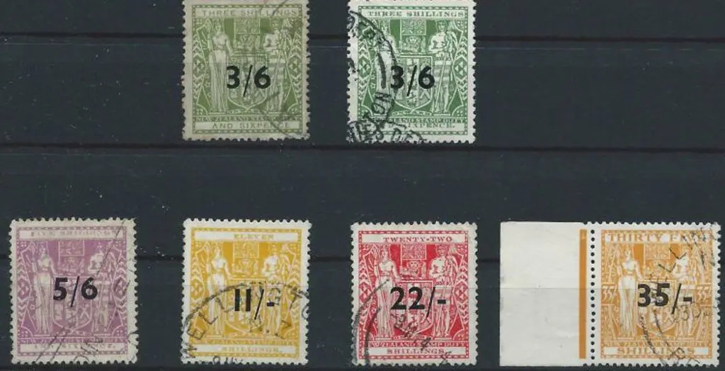 New Zealand 1940/58 Postal Fiscal surcharges incl ... Image 1++