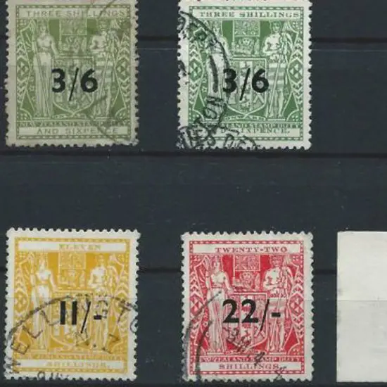 New Zealand 1940/58 Postal Fiscal surcharges incl ...