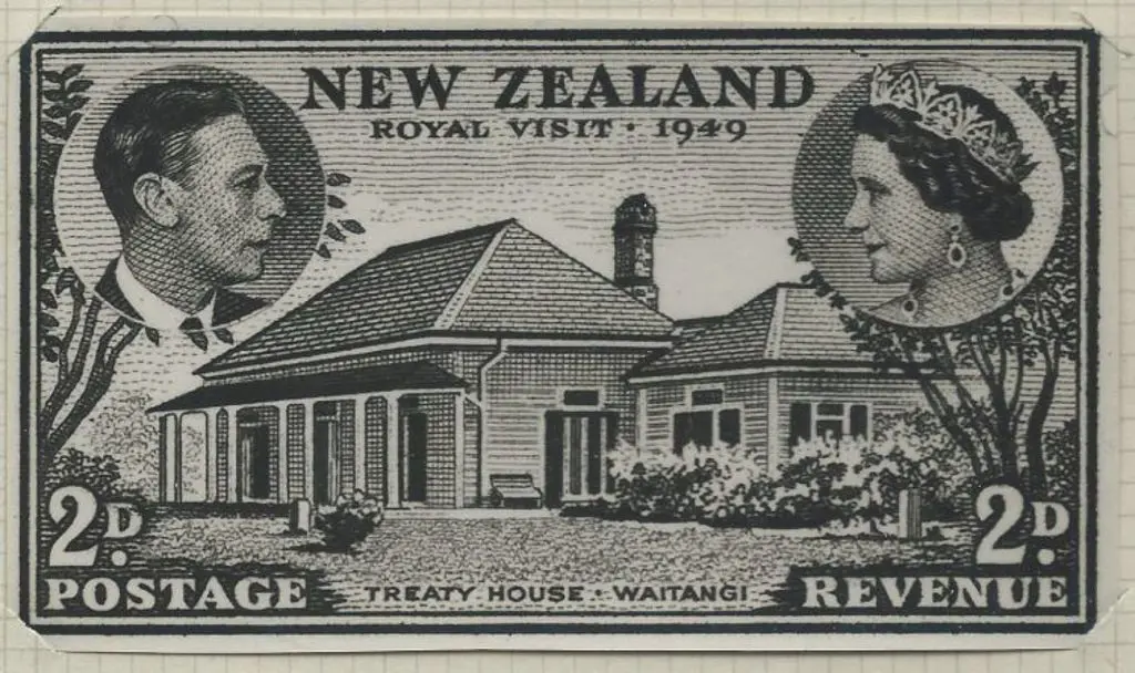 New Zealand 1949 2d Royal Visit photographic Die ... Image 1++