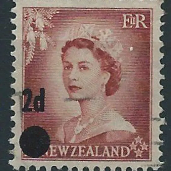New Zealand 1958 2d on 1½d "stars" error of ...