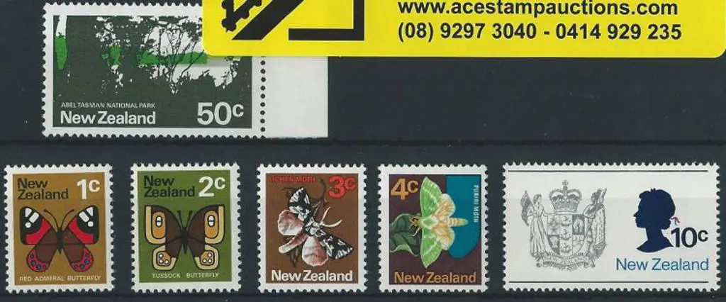 New Zealand 1970/76 1c, 2c, 3c & 4c  Butterflies & ... Image 1++