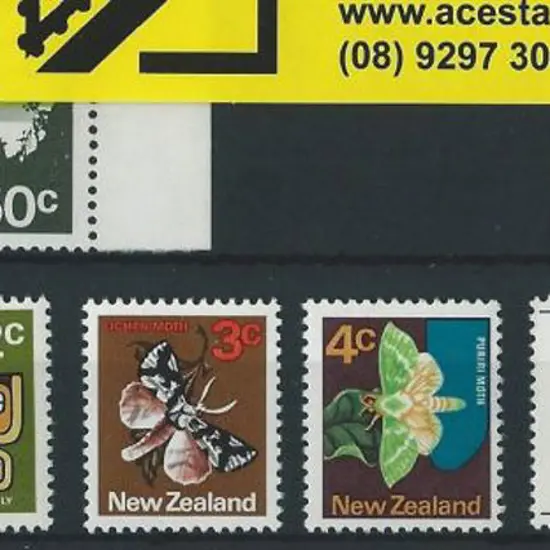 New Zealand 1970/76 1c, 2c, 3c & 4c  Butterflies & ...