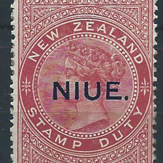 New Zealand-Niue 1918/29 10/- maroon postal fiscal ...
