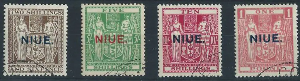 New Zealand-Niue 1931 2/6d to £1 NZ Arms ovptd ... Image 1++