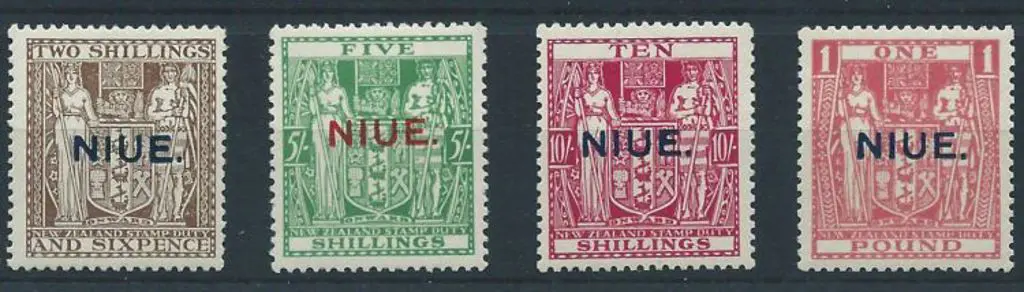 New Zealand-Niue 1931 2/6d to £1 NZ Arms ovptd ... Image 1++