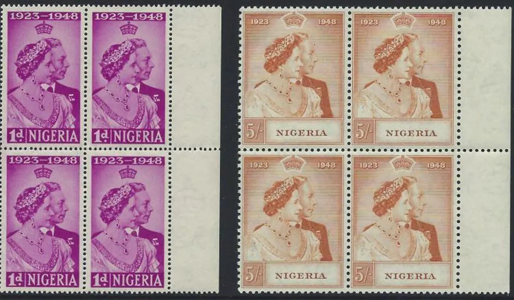 Nigeria 1948 Royal Silver Wedding pair in fresh ... Image 1++