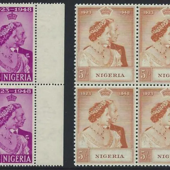 Nigeria 1948 Royal Silver Wedding pair in fresh ...