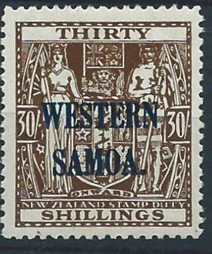 Samoa 1945/53 30/- brown Postal Fiscal. MLH & well ... Image 1++