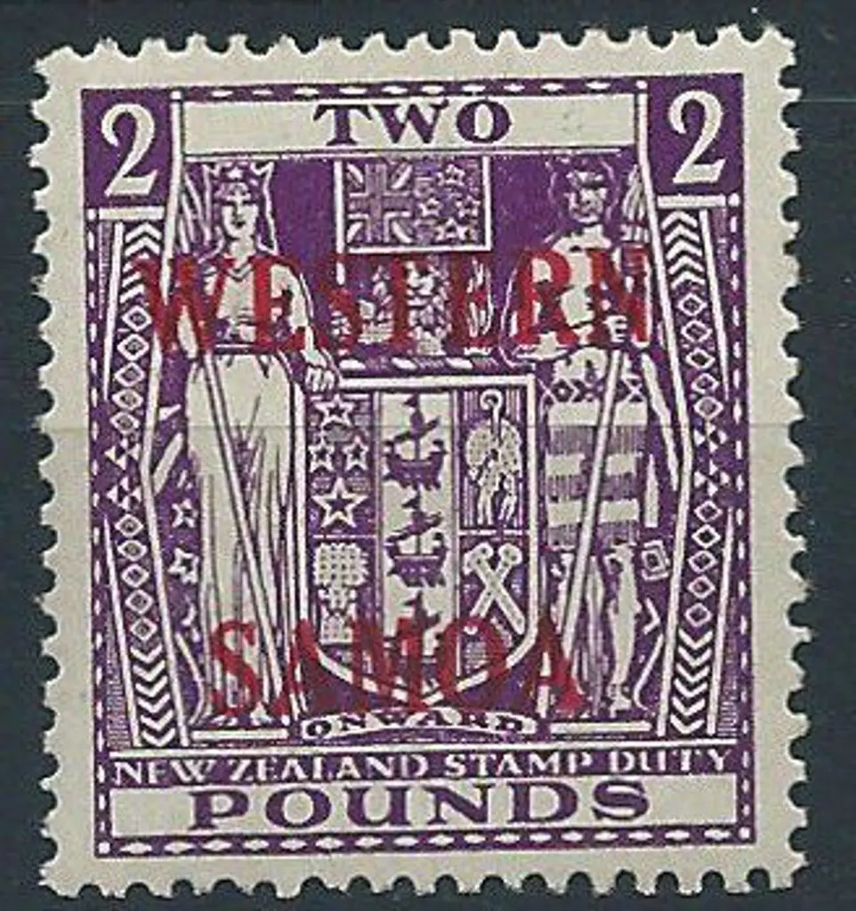 Samoa 1955 £2 bright purple ovptd "WESTERN SAMOA". ... Image 1++