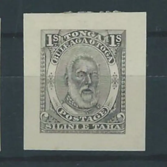 Tonga 1892 1d Arms & 1/- KGI in red brown & black ...