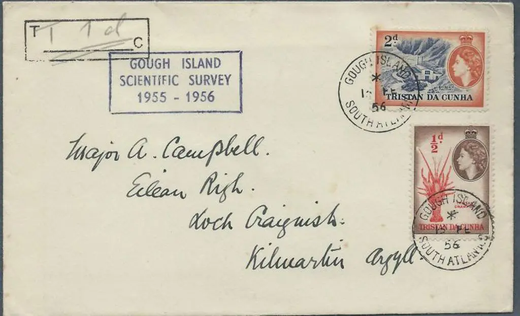 Tristan Da Cunha 1956 (15th Feb) ½d & 2d QEII ... Image 1++