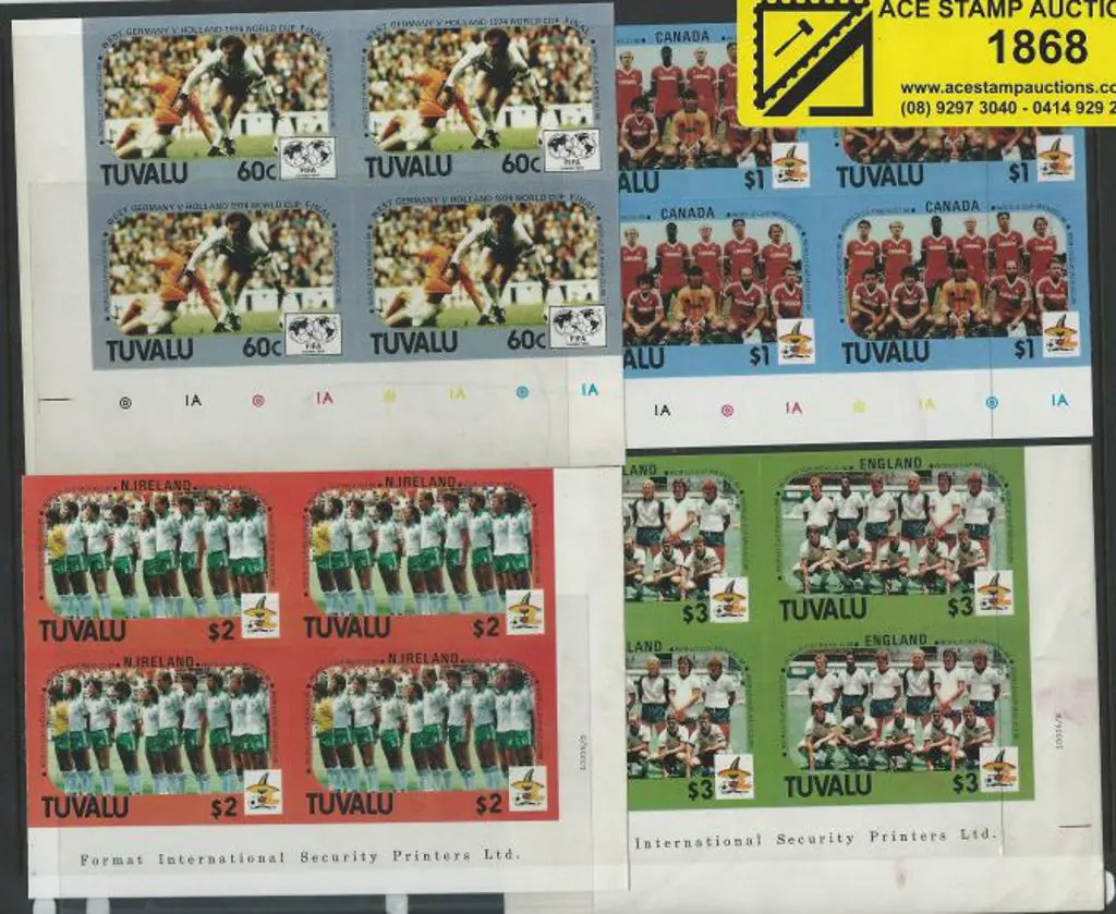 Tuvalu 1986 60c West Germany, $1 Canada, $2 ... Image 1++