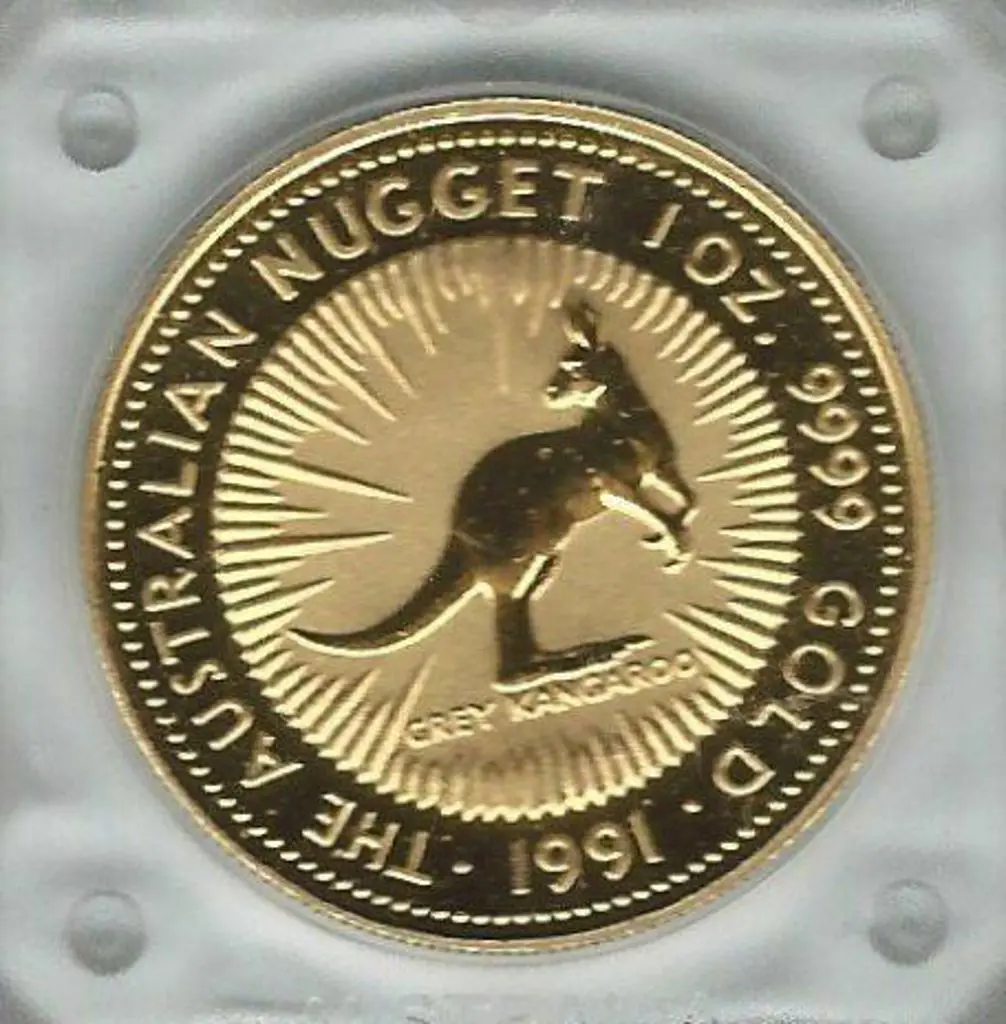 1991  $100 Grey Kangaroo 1oz gold proof coin from ... Image 1++