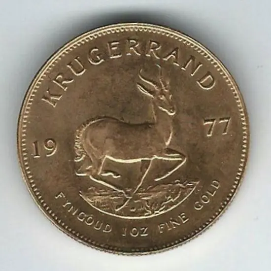 South Africa 1977 Krugerrand 1oz gold coin. ...