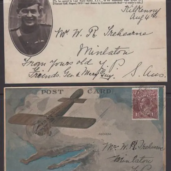 1919 (6th Aug) ditto but without printed message & ...