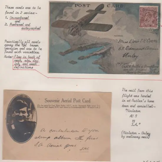1919 (6th Aug) ditto with 1½d KGV pmkd Minlaton on ...