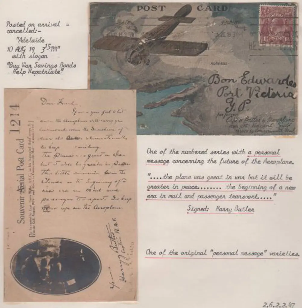 1919 (10th Aug) Minlaton to Adelaide Harry Butler ... Image 1++