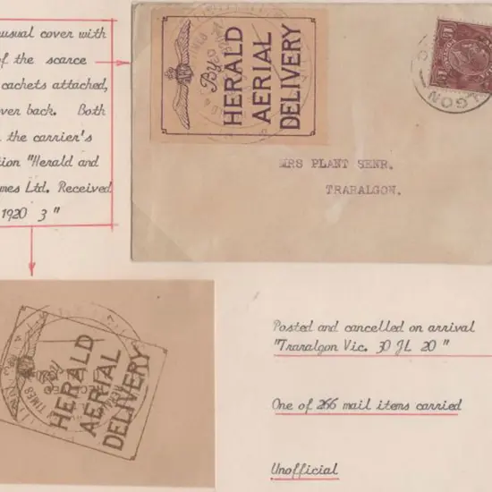1920 (30th July) Melbourne to Traralgon "Herald & ...